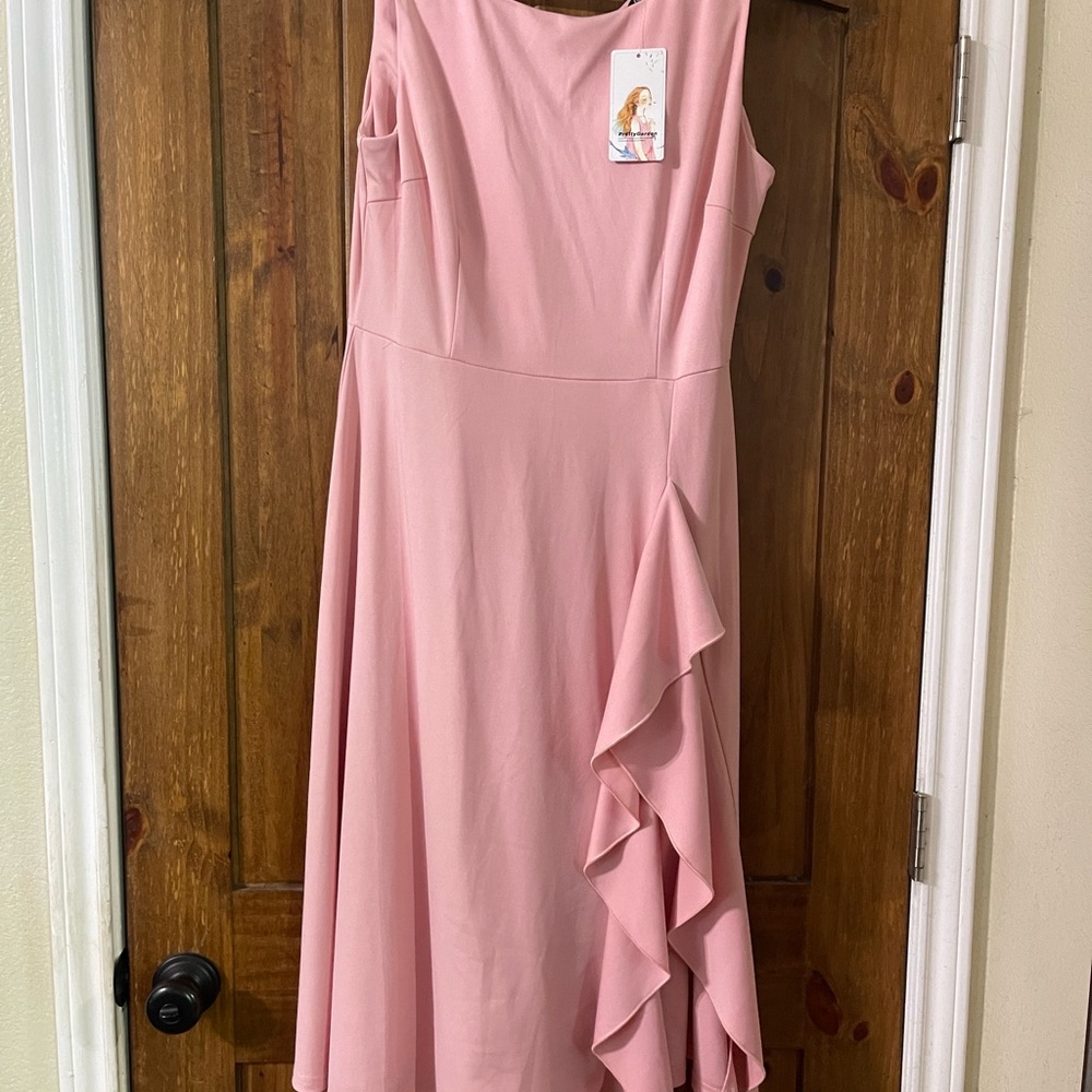 Chic Asymmetrical Pink Dress